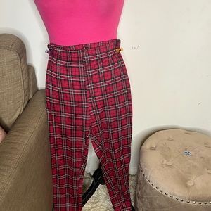 Red checkered pants